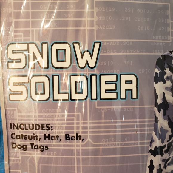 Halloween costume. Soldier black & white camo Worn once for 1 hour. Great shape. - Picture 3 of 12